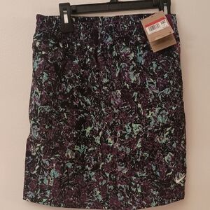 Nike Black and Purple Abstract Shorts